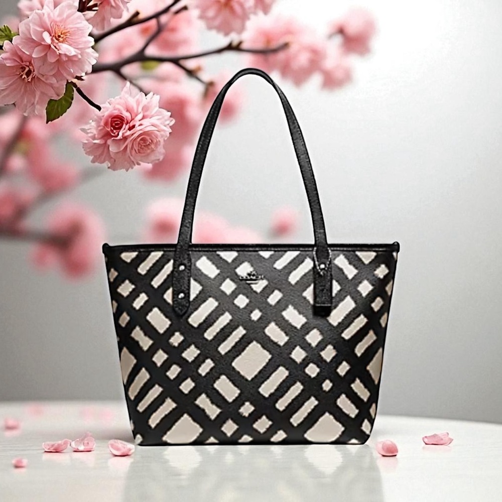 Coach Black and Cream Patterned Tote - Picture 16 of 16